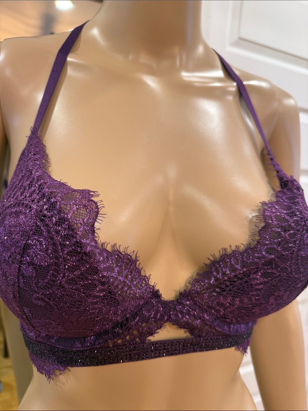 La SENZA Beyond Sexy ultimate plunge Purple Lace Bras with Sheer Trim